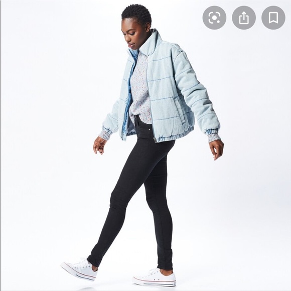 POPSUGAR Jackets & Blazers - NWT Popsugar Denim Puffer Jacket